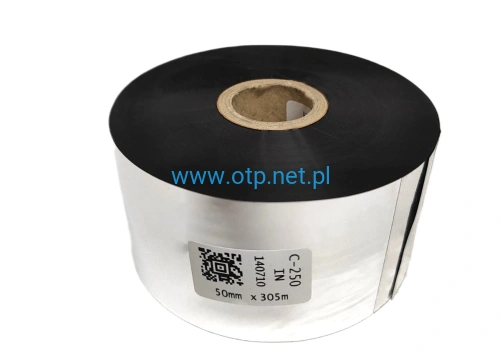 Taśma do datownika termotransferowa 50 mm 305 mb TTR czarna